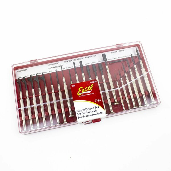 Excel Blades Wrench and Screw Driver Mini Hobby Tool Set 21 Pieces, 12pk 60008